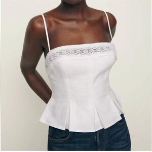 Reformation Meryl linen top- White